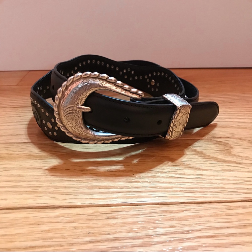Resistol Western Black Leather Belt
